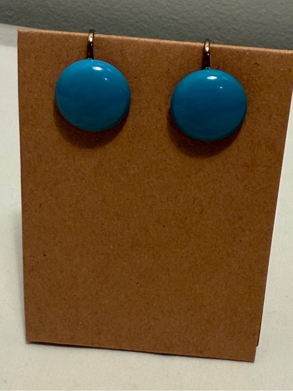 Retro Sky Blue Clip-On Drop Earrings